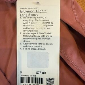 lululemon Align Long Sleeve - Mauve